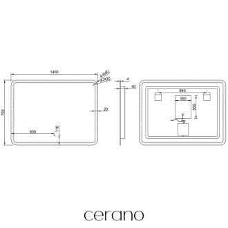 CERANO - Koupelnové LED zrcadlo Speculare - 140x70 cm