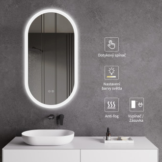 CERANO - Koupelnové LED zrcadlo Toro - 40x60 cm