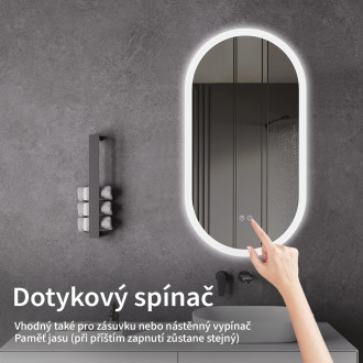 CERANO - Koupelnové LED zrcadlo Toro - 40x80 cm