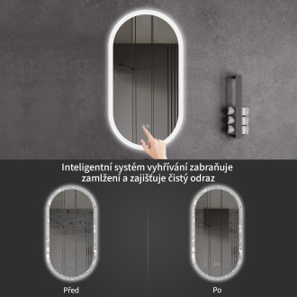 CERANO - Koupelnové LED zrcadlo Toro - 45x90 cm