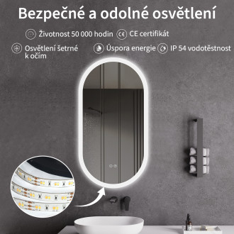 CERANO - Koupelnové LED zrcadlo Toro - 50x100 cm