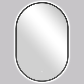 CERANO - Koupelnové LED zrcadlo Valto, kovový rám - černá matná - 40x60 cm