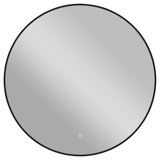 CERANO - Koupelnové LED zrcadlo Velo, kovový rám - černá matná - Ø 60 cm