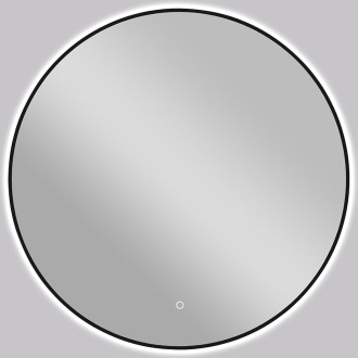 CERANO - Koupelnové LED zrcadlo Velo, kovový rám - černá matná - Ø 80 cm