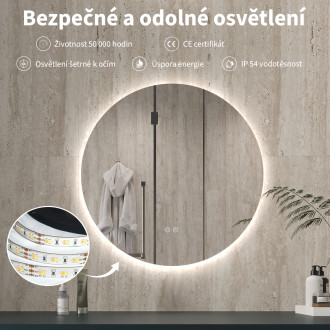 CERANO - Koupelnové LED zrcadlo Verido - Ø 50 cm