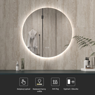 CERANO - Koupelnové LED zrcadlo Verido - Ø 90 cm