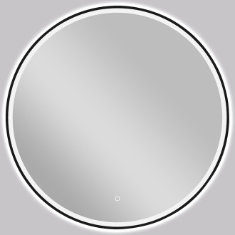 CERANO - Koupelnové LED zrcadlo Vito, kovový rám - černá matná - Ø 60 cm