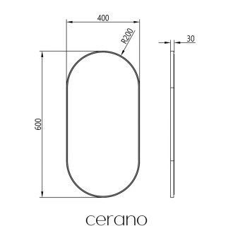 CERANO - Koupelnové zrcadlo Bano, kovový rám - černá matná - 40x60 cm