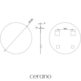 CERANO - Koupelnové zrcadlo Specchio - Ø 100 cm