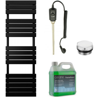 CERANO - Koupelnový elektrický radiátorový set Claude - 600W - černá matná - 1600x500 mm