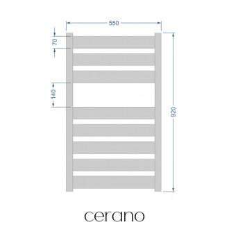 CERANO - Koupelnový elektrický radiátorový set Marco - 600W - černá matná - 920x550 mm