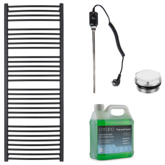 CERANO - Koupelnový elektrický radiátorový set Stefano - 600W - černá matná - 1210x650 mm