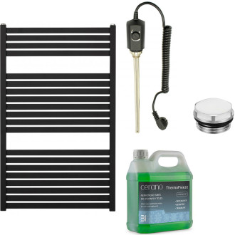 CERANO - Koupelnový elektrický radiátorový set Vincenzo - 300W - černá matná - 970x600 mm