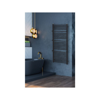 CERANO - Koupelnový radiátor Antonio - boční připojení - 857 W - černá matná - 1460x550 mm