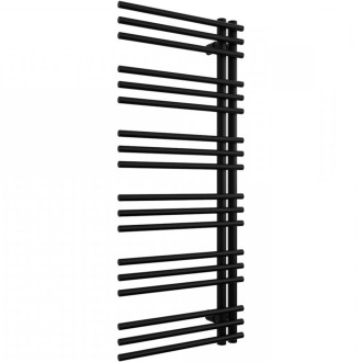 CERANO - Koupelnový radiátor Burke - L/P - asymetrické připojení 50mm - 562W - černá matná - 1200x500 mm