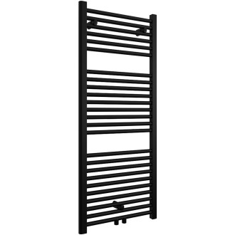 CERANO - Koupelnový radiátor Lincoln - středové připojení 50mm - 366W - černá matná - 1200x500 mm