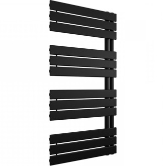 CERANO - Koupelnový radiátor Theo - L/P - asymetrické připojení 50mm - 650W - černá matná - 1200x500 mm