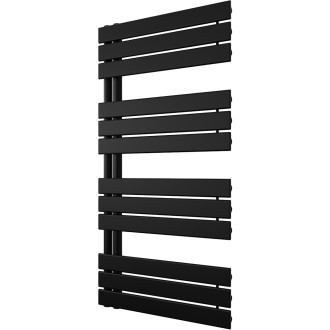 CERANO - Koupelnový radiátor Theo - L/P - asymetrické připojení 50mm - 650W - černá matná - 1200x500 mm