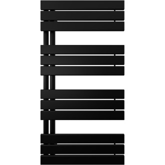 CERANO - Koupelnový radiátor Theo - L/P - asymetrické připojení 50mm - 650W - černá matná - 1200x500 mm