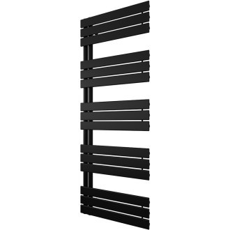 CERANO - Koupelnový radiátor Theo - L/P - asymetrické připojení 50mm - 812W - černá matná - 1600x500 mm