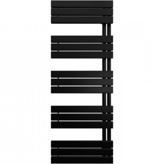 CERANO - Koupelnový radiátor Theo - L/P - asymetrické připojení 50mm - 812W - černá matná - 1600x500 mm