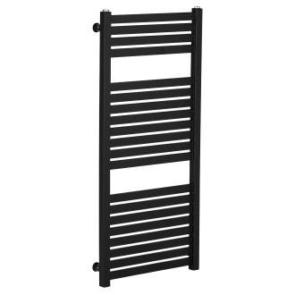 CERANO - Koupelnový radiátor Vincenzo - boční připojení - 300W - černá matná - 970x450 mm