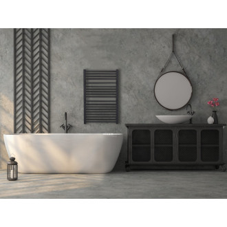 CERANO - Koupelnový radiátorový set Antonio - kombinované vytápění, termo tyč - boční jednobodové připojení - 484W - černá matná - 860x550 mm