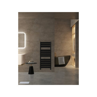CERANO - Koupelnový radiátorový set Arturo - kombinované vytápění, wifi tyč - boční jednobodové připojení - 644W - černá matná - 1200x500 mm