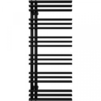 CERANO - Koupelnový radiátorový set Burke - ústřední vytápění - asymetrické připojení 50 mm - 562W - černá matná - 1200x500 mm