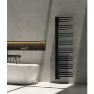 CERANO - Koupelnový radiátorový set Burke - ústřední vytápění - asymetrické připojení 50 mm - 750W - černá matná - 1600x500 mm