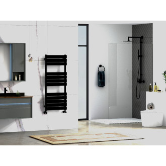 CERANO - Koupelnový radiátorový set Claude - kombinované vytápění, wifi tyč - boční jednobodové připojení - 650W - černá matná - 1200x500 mm