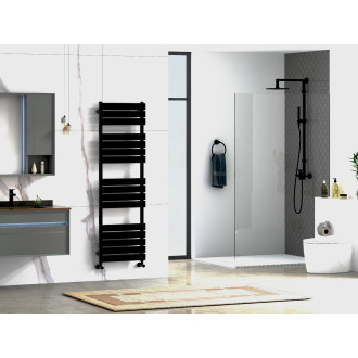 CERANO - Koupelnový radiátorový set Claude - ústřední vytápění - boční připojení - 866W - černá matná - 1600x500 mm