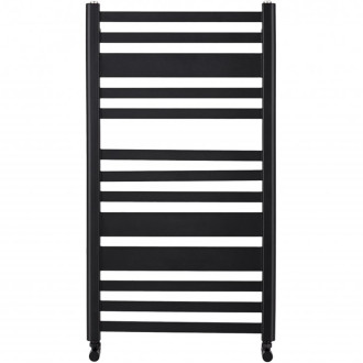 CERANO - Koupelnový radiátorový set Enrico - kombinované vytápění, termo tyč - boční jednobodové připojení - 467W - černá matná - 970x500 mm