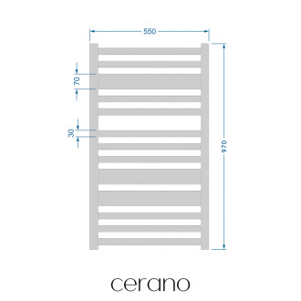 CERANO - Koupelnový radiátorový set Enrico - kombinované vytápění, wifi tyč - boční jednobodové připojení - 467W - černá matná - 970x500 mm