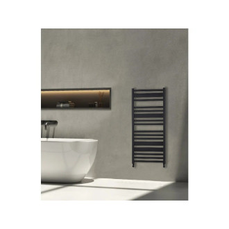 CERANO - Koupelnový radiátorový set Enrico - kombinované vytápění, wifi tyč - boční jednobodové připojení - 559W - černá matná - 1210x550 mm