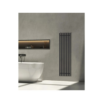 CERANO - Koupelnový radiátorový set Francesco - ústřední vytápění - boční připojení - 872W - černá matná - 1500x390 mm