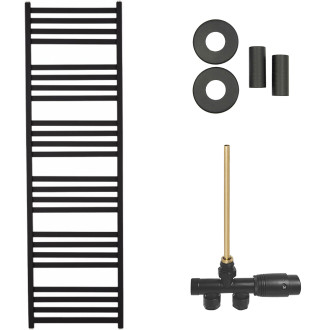 CERANO - Koupelnový radiátorový set Fulgiduson - ústřední výtápění - boční jednobodové připojení - 765W - černá matná - 1800x530 mm