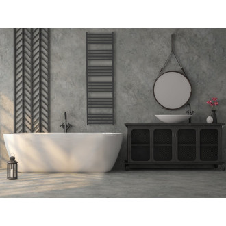 CERANO - Koupelnový radiátorový set Fulgiduson - ústřední výtápění - boční připojení - 765W - černá matná - 1800x530 mm