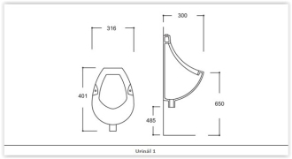 urinál 1 31,6x30x40,1 cm OLKGTP01PSR00