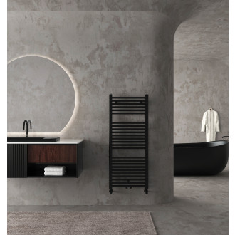 CERANO - Koupelnový radiátorový set Lincoln - ústřední vytápění - středové připojení 50 mm - 366W - černá matná - 1200x500 mm