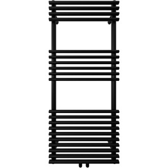 CERANO - Koupelnový radiátorový set Luigi - ústřední vytápění - středové připojení 50 mm - 545W - černá matná - 1200x500 mm