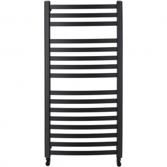 CERANO - Koupelnový radiátorový set Paolo - ústřední vytápění - boční připojení - 604W - černá matná - 1090x550 mm