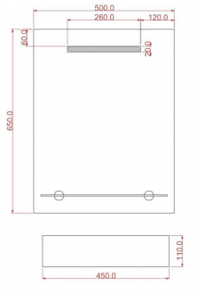 LINEA II - zrcadlo s osvětlením a poličkou 500 x 650 mm (š x v) OLNZLIN2