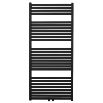 CERANO - Koupelnový radiátorový set Vincenzo - ústřední vytápění - středové připojení 50 mm - 600W - černá matná - 1330x600 mm