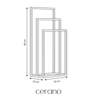 CERANO - Kovový stojan Trionfo - černá matná - 45x90x25 cm