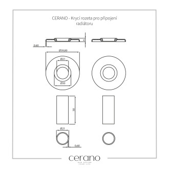 CERANO - Krycí rozeta pro připojení radiátoru - chrom