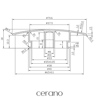 CERANO - Kryt vanové výpusti click-clack - růžově zlatá