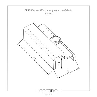 CERANO - Montážní prvek pro sprchové dveře Marino a Antelo - chrom