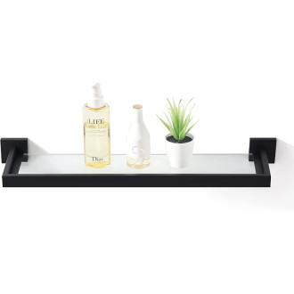 CERANO - Nástěnná koupelnová police Alto - černá matná - 60 cm