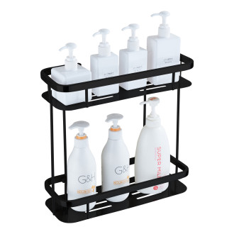 CERANO - Nástěnná koupelnová polička Alto - černá matná